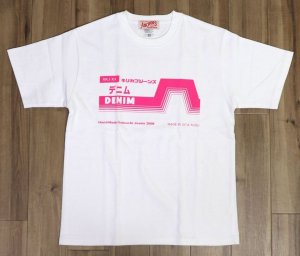 画像: 「KIRIKABU JEANS/キリカブジーンズ」デニム プリントTシャツ【ホワイト×ピンク】