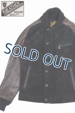 画像: 「Y'2 LEATHER/Y'2レザー」ステアスエード×ステアオイル リブジャケット【ブラック×ブラウン】