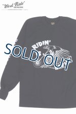 画像: 「WEST RIDE/ウエストライド」RIDIN’ IS LIVIN’  ヘビーウェイトプリントロンT【ブラック】