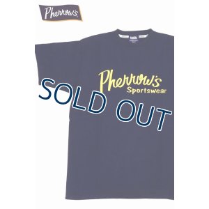 画像1: 「Pherrow's/フェローズ」Pherrow'sロゴTシャツ PTシリーズ【ネイビー】 (1)