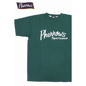 画像1: 「Pherrow's/フェローズ」Pherrow'sロゴTシャツ PTシリーズ【グリーン】 (1)