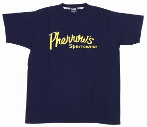 画像: 「Pherrow's/フェローズ」Pherrow'sロゴTシャツ PTシリーズ【ネイビー】