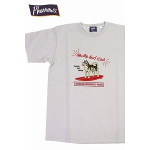 画像1: 「Pherrow's/フェローズ」Husky Surf Club プリントTシャツ PTシリーズ【L・グレー】 (1)