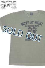 画像: 「STUDIO D'ARTISAN/ステュディオ・ダ・ルチザン」MOVE AT NIGHT GHOST ピグメント加工プリントＴシャツ【アッシュグリーン】