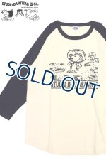 画像: 「STUDIO D'ARTISAN/ステュディオ・ダ・ルチザン」Pig Armstrong ラグラン7分袖Ｔシャツ【ベージュ×ネイビー】