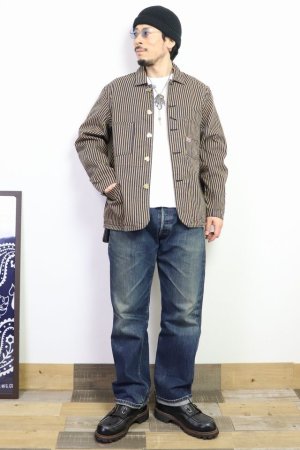 画像: 「TCB jeans/TCBジーンズ」キャットハートカバーオール【キャットストライプ】