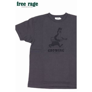 画像1: 「FREE RAGE/フリーレイジ」GROWING プリントリサイクルコットンTシャツ【グレー】 (1)