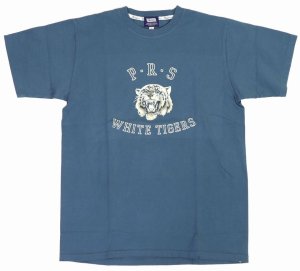 画像: 「Pherrow's/フェローズ」WHITE TIGERS プリントTシャツ PTシリーズ【ブルーグレー】
