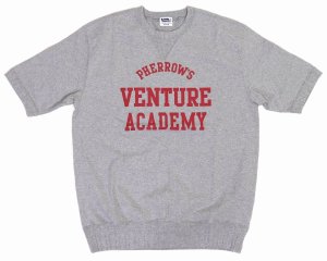 画像: 「Pherrow's/フェローズ」両Vスウェットタイプ VENTURE ACADEMY プリント半袖カットソー【杢グレー】