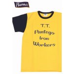 画像: 「Pherrow's/フェローズ」T.T. バイカラープリントTシャツ PMTシリーズ【マスタード×ネイビー】