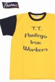 画像: 「Pherrow's/フェローズ」T.T. バイカラープリントTシャツ PMTシリーズ【マスタード×ネイビー】