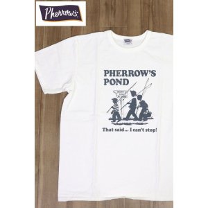 画像1: 「Pherrow's/フェローズ」POND プリントTシャツ PMTシリーズ【ホワイト】 (1)