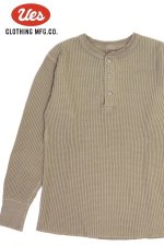 画像: 「UES/ウエス」ヘンリーネックビッグワッフルＴシャツ【サンドベージュ】
