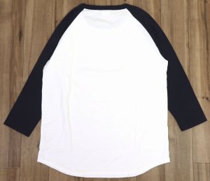 画像: 「STUDIO D'ARTISAN/ステュディオ・ダ・ルチザン」GASOLINE ラグラン7分丈Ｔシャツ【ホワイト×ネイビー】