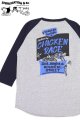 画像: 「STUDIO D'ARTISAN/ステュディオ・ダ・ルチザン」CHICKEN RACE ラグラン7分丈Ｔシャツ【杢グレー×ネイビー】