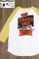 画像: 「STUDIO D'ARTISAN/ステュディオ・ダ・ルチザン」CHICKEN RACE ラグラン7分丈Ｔシャツ【ホワイト×イエロー】