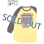 画像: 「STUDIO D'ARTISAN/ステュディオ・ダ・ルチザン」GASOLINE ラグラン7分袖Ｔシャツ【イエロー×ネイビー】