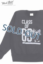 画像: 「WEST RIDE/ウエストライド」CLASS OF 69 プリント シームレスショルダー RWスウェット【ブラック】