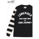 画像: 「WEST RIDE/ウエストライド」LONG RIDER プリントクラシックリブボーダースリーブセーター【ブラック×アイボリー】