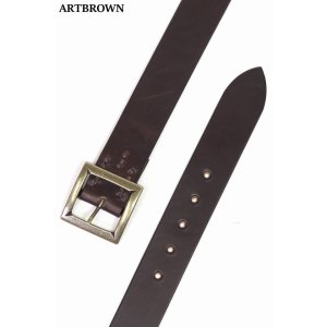 画像1: 「ARTBROWN/アートブラウン」スクエアバックル クロムエクセル40mm幅ギャリソンベルト【チョコ】 (1)