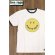 画像1: 「FREE RAGE/フリーレイジ」SMILE プリントリサイクルコットンリンガーTシャツ【ホワイト×スミ】 (1)