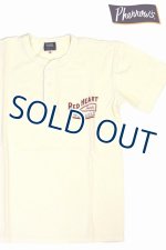 画像: 「Pherrow's/フェローズ」RED HEART プリントヘンリーネックＴシャツ PHNT【S・ホワイト】