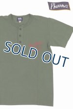 画像: 「Pherrow's/フェローズ」RED HEART プリントヘンリーネックＴシャツ PHNT【サンドグリーン】