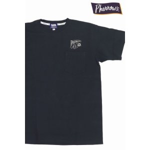 画像1: 「Pherrow's/フェローズ」PHERROW'S プリント ポケット付きTシャツ PTシリーズ【S・ブラック】 (1)