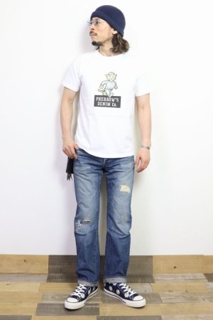画像: 「Pherrow's/フェローズ」PHERROW'S フロッキープリントTシャツ PTシリーズ【ホワイト】