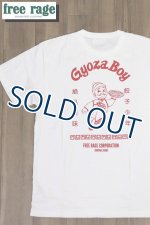 画像: 「FREE RAGE/フリーレイジ」Gyoza Boy プリントリサイクルコットンTシャツ【ホワイト】