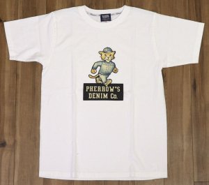 画像: 「Pherrow's/フェローズ」PHERROW'S フロッキープリントTシャツ PTシリーズ【ホワイト】