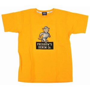 画像2: 「Pherrow's/フェローズ」PHERROW'S フロッキープリントTシャツ PTシリーズ【ゴールド】 (2)