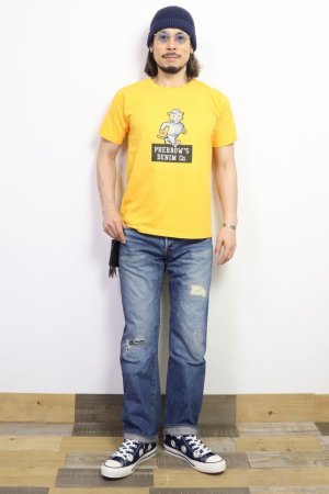 画像: 「Pherrow's/フェローズ」PHERROW'S フロッキープリントTシャツ PTシリーズ【ゴールド】
