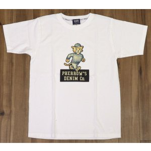 画像2: 「Pherrow's/フェローズ」PHERROW'S フロッキープリントTシャツ PTシリーズ【ホワイト】 (2)