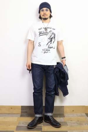画像: 「WEST RIDE/ウエストライド」GET SADDLE UP  ヘビーウェイトプリントTシャツ【ホワイト】