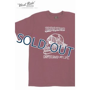 画像1: 「WEST RIDE/ウエストライド」RULES ON THE ROAD  ヘビーウェイトプリントTシャツ【ボルドー】 (1)
