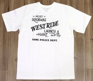 画像: 「WEST RIDE/ウエストライド」HAWG POLICE DEPT.  ヘビーウェイトプリントTシャツ【ホワイト】