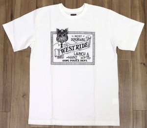 画像: 「WEST RIDE/ウエストライド」HAWG POLICE DEPT.  ヘビーウェイトプリントTシャツ【ホワイト】
