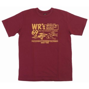 画像2: 「WEST RIDE/ウエストライド」WR's69  ヘビーウェイトプリントTシャツ【ボルドー】 (2)