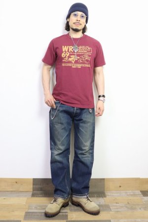 画像: 「WEST RIDE/ウエストライド」WR's69  ヘビーウェイトプリントTシャツ【ボルドー】