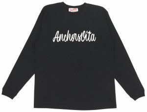 画像: ANCHORSオリジナル筆記体プリントロンT【ブラック】