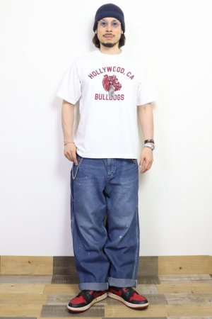 画像: 「BARNS OUT FITTERS /バーンズアウトフィッターズ」BULLDOGS プリントTシャツ【ホワイト】