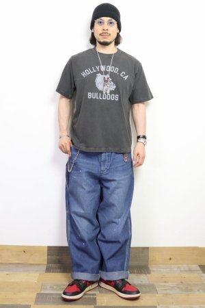 画像: 「BARNS OUT FITTERS /バーンズアウトフィッターズ」BULLDOGS プリントTシャツ【ブラック】