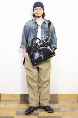 画像: 「Y'2 LEATHER/Y'2レザー」ヴィンテージホース ヘルメットバッグ【ブラック】