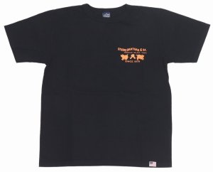 画像: 「STUDIO D'ARTISAN/ステュディオ・ダ・ルチザン」革パッチロゴ プリントＴシャツ【ブラック】