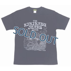 画像2: 「KIRIKABU JEANS/キリカブジーンズ」KINOKO プリントTシャツ【ネイビー×ライトグレー】 (2)