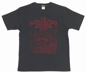画像: 「KIRIKABU JEANS/キリカブジーンズ」KINOKO プリントTシャツ【チャコール×レッド】