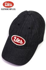 画像: 「UES/ウエス」ブラックデニムキャップ【UESレッド】