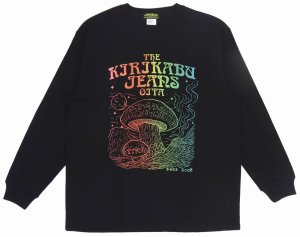 画像: 「KIRIKABU JEANS/キリカブジーンズ」予約商品 KINOKO グラデーションプリントロンT【ブラック】