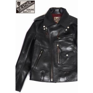 画像1: 「Y'2 LEATHER/Y'2レザー」ヴィンテージホースDポケットダブルライダースジャケット【ブラック】 (1)